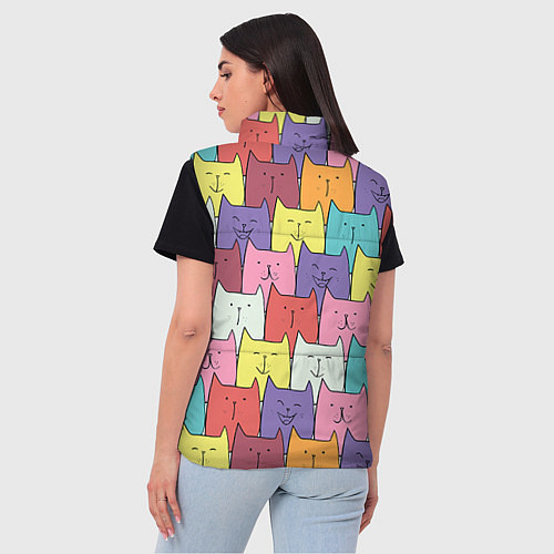 Женский жилет Котики / 3D-Красный – фото 4