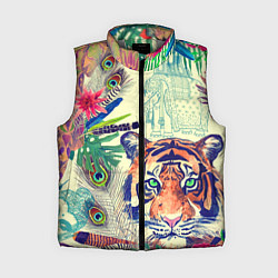 Женский жилет Индийский тигр, цвет: 3D-светло-серый