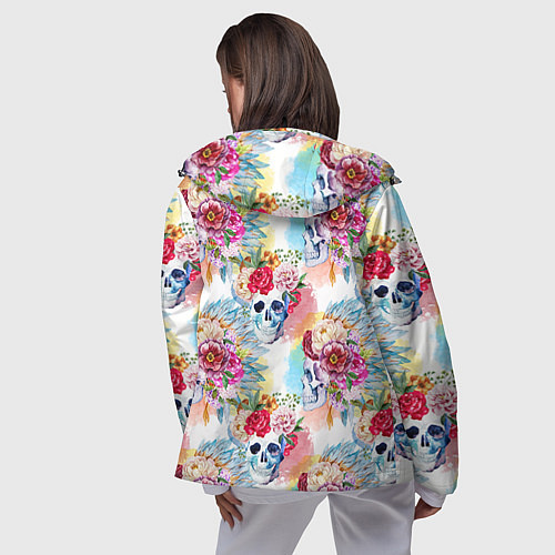 Женская ветровка Цветы и бабочки 5 / 3D-Черный – фото 4