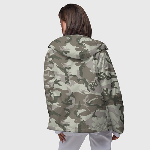 Женская ветровка Камуфляж лесной летний / 3D-Черный – фото 4