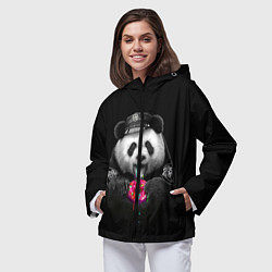 Ветровка с капюшоном женская Donut Panda, цвет: 3D-черный — фото 2