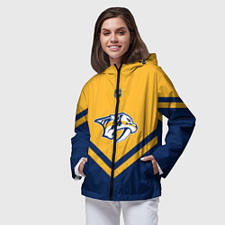 Ветровка с капюшоном женская NHL: Nashville Predators, цвет: 3D-черный — фото 2