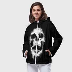 Ветровка с капюшоном женская Evil Skull, цвет: 3D-белый — фото 2