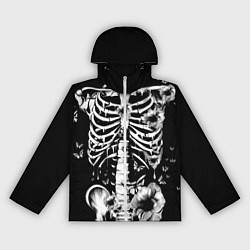 Ветровка с капюшоном женская Floral Skeleton, цвет: 3D-белый