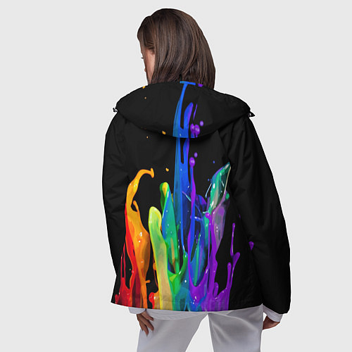 Женская ветровка Всплеск красок / 3D-Черный – фото 4