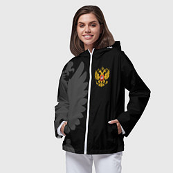Ветровка с капюшоном женская Russia - Black collection, цвет: 3D-белый — фото 2
