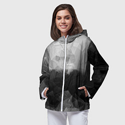 Ветровка с капюшоном женская Polygon gray, цвет: 3D-белый — фото 2