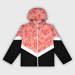 Ветровка с капюшоном женская Розовые розы, цвет: 3D-белый