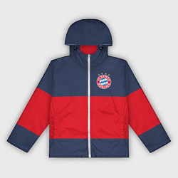 Ветровка с капюшоном женская Bayern Munchen - Red-Blue FCB 2022 NEW, цвет: 3D-белый