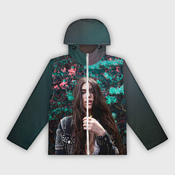 Ветровка с капюшоном женская Dua Lipa: Floral, цвет: 3D-белый
