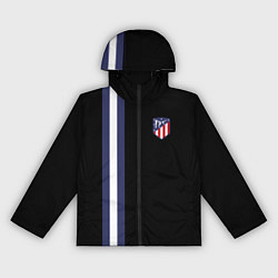 Ветровка с капюшоном женская FC Atletico Madrid: Blue Line, цвет: 3D-черный