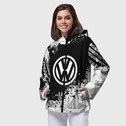 Ветровка с капюшоном женская Volkswagen: Black Spray, цвет: 3D-черный — фото 2