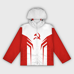 Ветровка с капюшоном женская СССР воин, цвет: 3D-белый
