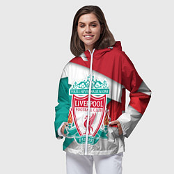 Ветровка с капюшоном женская FC Liverpool, цвет: 3D-белый — фото 2