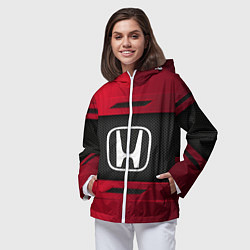 Ветровка с капюшоном женская Honda Sport, цвет: 3D-белый — фото 2
