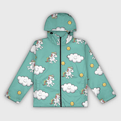 Ветровка с капюшоном женская Love of Unicorns, цвет: 3D-черный