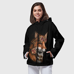 Ветровка с капюшоном женская Королевский лис, цвет: 3D-черный — фото 2