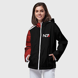 Ветровка с капюшоном женская MASS EFFECT N7, цвет: 3D-белый — фото 2