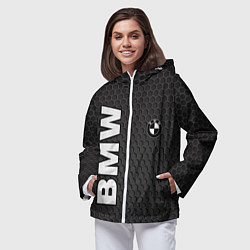 Ветровка с капюшоном женская BMW, цвет: 3D-белый — фото 2