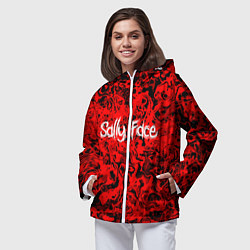 Ветровка с капюшоном женская Sally Face: Red Bloody, цвет: 3D-белый — фото 2
