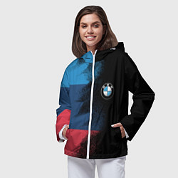 Ветровка с капюшоном женская BMW, цвет: 3D-белый — фото 2
