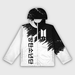Ветровка с капюшоном женская BTS: White & Black, цвет: 3D-белый