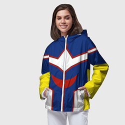 Ветровка с капюшоном женская ALL MIGHT MY HERO ACADEMIA MHA МОЯ ГЕРОЙСКАЯ АКАДЕ, цвет: 3D-белый — фото 2