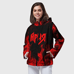 Ветровка с капюшоном женская АРИЯ, цвет: 3D-черный — фото 2