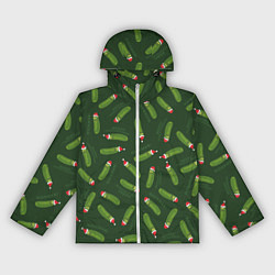 Ветровка с капюшоном женская MERRY PICKLE RICKMAS!, цвет: 3D-белый