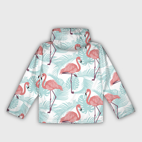 Женская ветровка Узор фламинго и тропических растений / 3D-Белый – фото 2