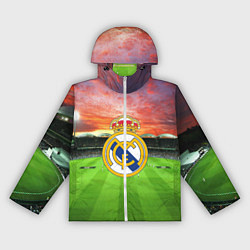 Ветровка с капюшоном женская FC Real Madrid, цвет: 3D-белый