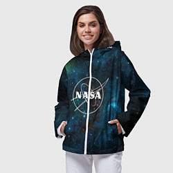 Ветровка с капюшоном женская NASA, цвет: 3D-белый — фото 2