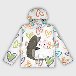 Ветровка с капюшоном женская Сладкая парочка, цвет: 3D-белый