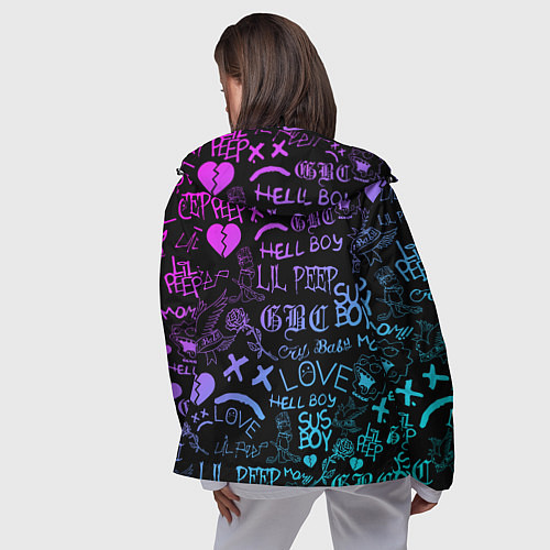 Женская ветровка LIL PEEP LOGOBOMBING / 3D-Черный – фото 4