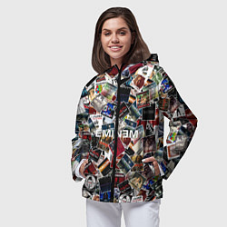 Ветровка с капюшоном женская Дискография EMINEM, цвет: 3D-черный — фото 2