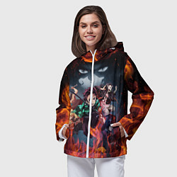 Ветровка с капюшоном женская KIMETSU NO YAIBA, цвет: 3D-белый — фото 2