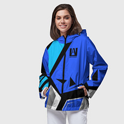 Ветровка с капюшоном женская Моя геройская академия, цвет: 3D-черный — фото 2