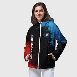 Ветровка с капюшоном женская БМВ Мотоспорт, цвет: 3D-белый — фото 2