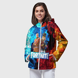 Ветровка с капюшоном женская Фортнайт, цвет: 3D-белый — фото 2