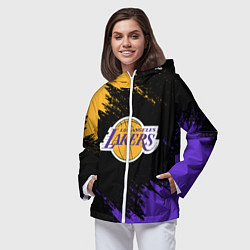 Ветровка с капюшоном женская LA LAKERS, цвет: 3D-белый — фото 2