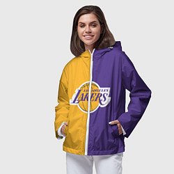 Ветровка с капюшоном женская LA LAKERS, цвет: 3D-белый — фото 2