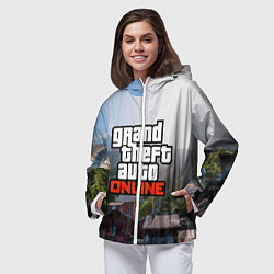Ветровка с капюшоном женская GTA Online, цвет: 3D-белый — фото 2