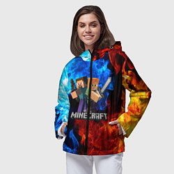 Ветровка с капюшоном женская MINECRAFT, цвет: 3D-черный — фото 2
