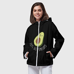 Ветровка с капюшоном женская Авокадо, цвет: 3D-белый — фото 2