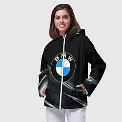 Ветровка с капюшоном женская BMW, цвет: 3D-белый — фото 2