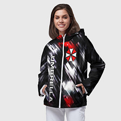 Ветровка с капюшоном женская UMBRELLA CORPORATION, цвет: 3D-белый — фото 2