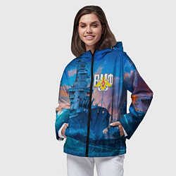 Ветровка с капюшоном женская ВМФ, цвет: 3D-черный — фото 2