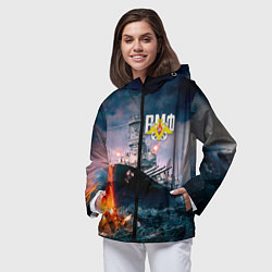 Ветровка с капюшоном женская ВМФ, цвет: 3D-черный — фото 2