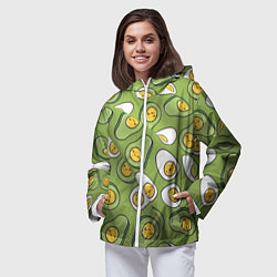Ветровка с капюшоном женская АВАКАДО паттерн, цвет: 3D-белый — фото 2