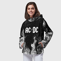 Ветровка с капюшоном женская AC DC, цвет: 3D-черный — фото 2